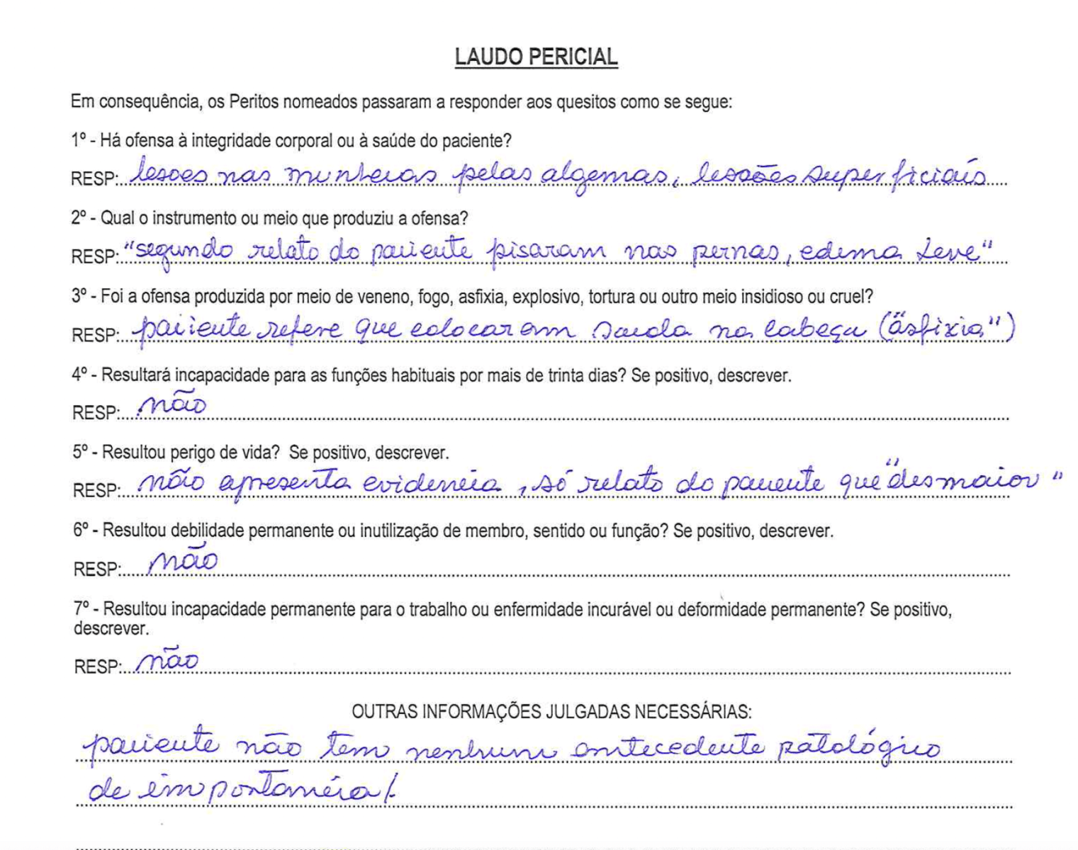 laudo pericial amarildo
