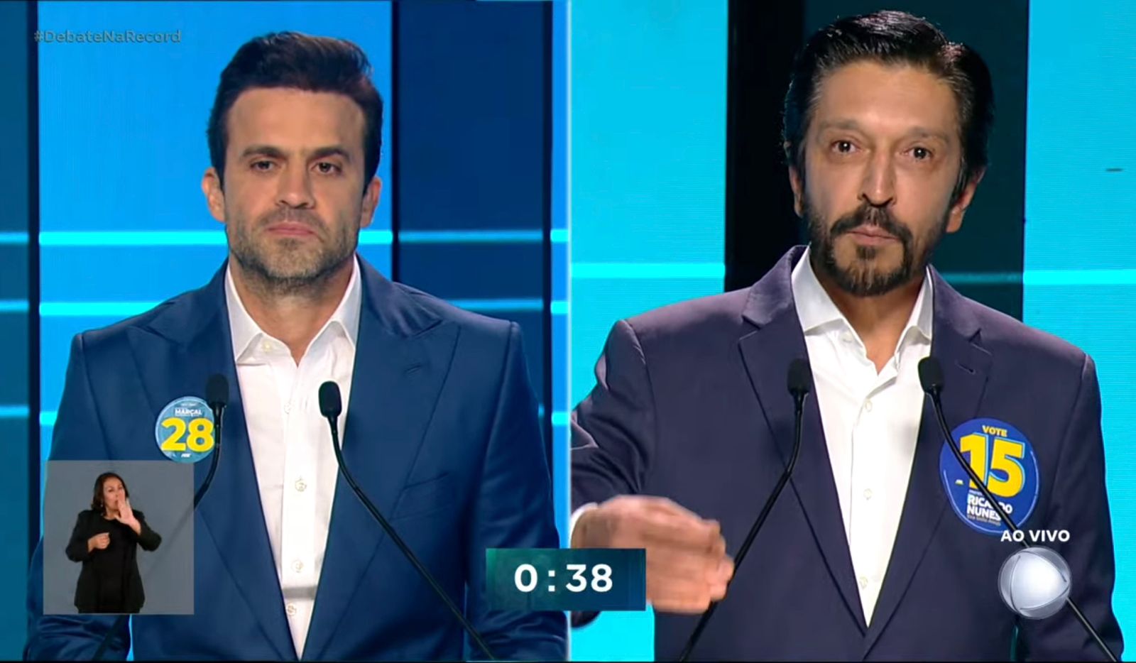 Após agressão no debate do Flow, embate da Record começa acalorado entre Nunes e Marçal